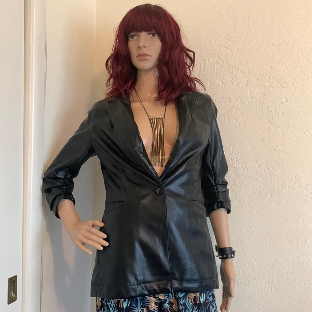 Rachel Zoe vegan leather blazer XS